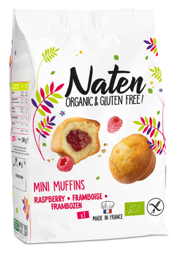 15438MINI MUFFINKI Z NADZIENIEM MALINOWYM BEZGLUTENOWE BIO 200 g - NATEN-1
