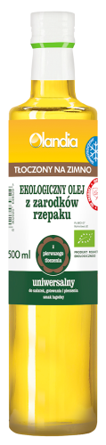 14048OLEJ Z ZARODKÓW RZEPAKU UNIWERSALNY TŁOCZONY NA ZIMNO BIO 500 ml - OLANDIA-1