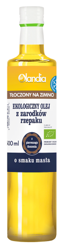 14049OLEJ Z ZARODKÓW RZEPAKU O SMAKU MASŁA TŁOCZONY NA ZIMNO BIO 500 ml - OLANDIA-1
