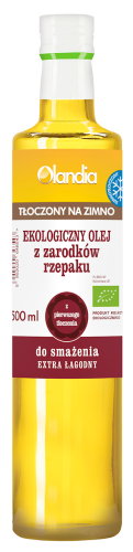 14050OLEJ Z ZARODKÓW RZEPAKU DO SMAŻENIA TŁOCZONY NA ZIMNO BIO 500 ml - OLANDIA-1