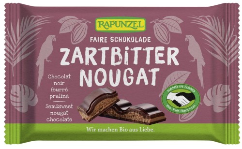 9290CZEKOLADA GORZKA Z NADZIENIEM NUGATOWYM BIO 100 g - RAPUNZEL-1