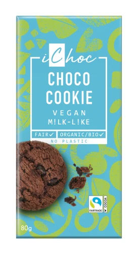 23764ICHOC TABLICZKA KAKAOWA Z KAWAŁKAMI CIASTEK KAKAOWYCH BIO 80 g - ICHOC (VIVANI)-1