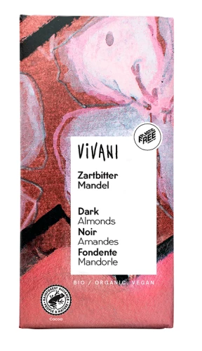 14492CZEKOLADA GORZKA Z MIGDAŁAMI BIO 100 g - VIVANI-1