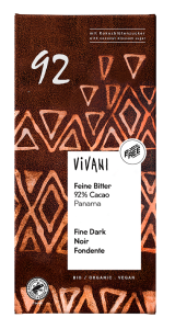 Czekolada gorzka 92% kakao bio 80 g - vivani
