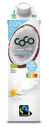 26044COCONUT MILK - NAPÓJ KOKOSOWY DO PICIA 2 % TŁUSZCZU BEZ DODATKU CUKRÓW FAIR TRADE BIO 1 L - COCO (DR MARTINS)-1
