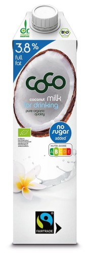 25367COCONUT MILK - NAPÓJ KOKOSOWY DO PICIA 3,8 % TŁUSZCZU BEZ DODATKU CUKRÓW FAIR TRADE BIO 1 L - COCO (DR MARTINS)-1
