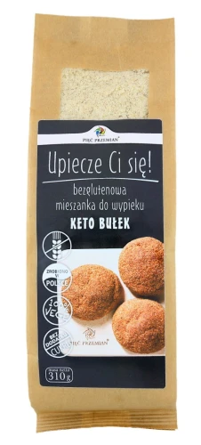 21996MIESZANKA DO WYPIEKU BUŁEK BEZ DODATKU CUKRÓW BEZGLUTENOWA (KETO) 310 g - PIĘĆ PRZEMIAN-1