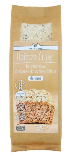 22004MIESZANKA DO WYPIEKU CHLEBA KLASYCZNA BEZ DODATKU CUKRÓW BEZGLUTENOWA 420 g - PIĘĆ PRZEMIAN-1