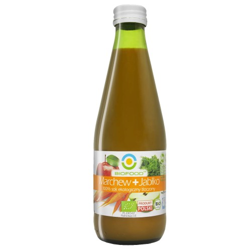 9705SOK JABŁKOWO - MARCHWIOWY NFC BEZGLUTENOWY BIO 300 ml - BIO FOOD-1