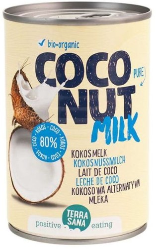 9791COCONUT MILK - NAPÓJ KOKOSOWY BEZ GUMY GUAR (22 % TŁUSZCZU) BIO 400 ml (PUSZKA) - TERRASANA-1