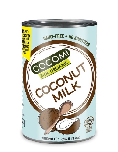 9842COCONUT MILK - NAPÓJ KOKOSOWY BEZ GUMY GUAR (17 % TŁUSZCZU) BIO 400 ml (PUSZKA) - COCOMI-1