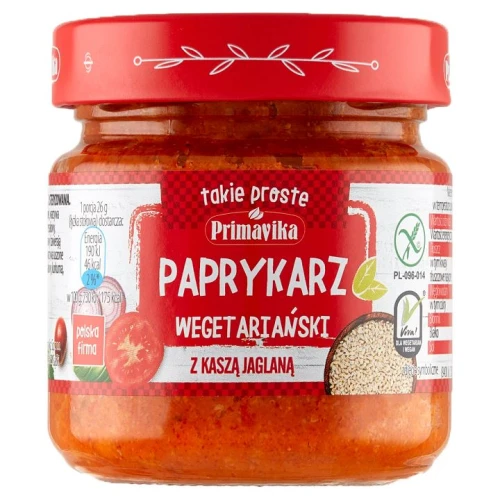 22644PAPRYKARZ WEGETARIAŃSKI Z KASZĄ JAGLANĄ BEZGLUTENOWY 160 g - PRIMAVIKA-1