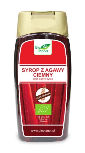 13260SYROP Z AGAWY CIEMNY BEZGLUTENOWY BIO 350 g (250 ml) - BIO PLANET-1