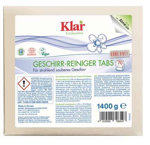 26179TABLETKI DO ZMYWAREK ECO (70 szt.) - KLAR-1