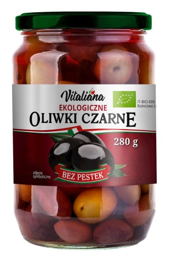 23349OLIWKI CZARNE BEZ PESTEK W ZALEWIE BIO 280 g - VITALIANA-1