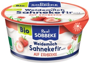 Kefir kremowy z truskawkami bio 150 g - sobbeke