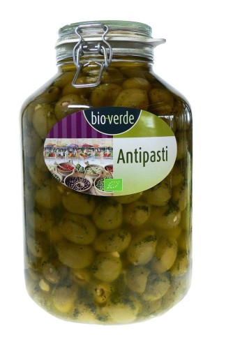 20921OLIWKI ZIELONE NADZIEWANE MIGDAŁAMI Z ZIOŁAMI W OLEJU BIO 4,75 kg (SŁOIK) - BIO VERDE-1