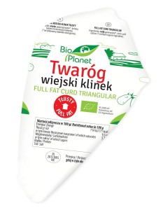 Twaróg wiejski klinek tłusty bio (około 0,30 kg) - bio planet