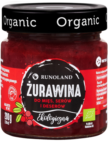 14011ŻURAWINA DO MIĘS, SERÓW I DESERÓW BIO 200 g - RUNOLAND-1
