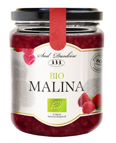 8291MALINA 80 % Z CUKREM TRZCINOWYM BIO 270 g - SAD DANKÓW-1