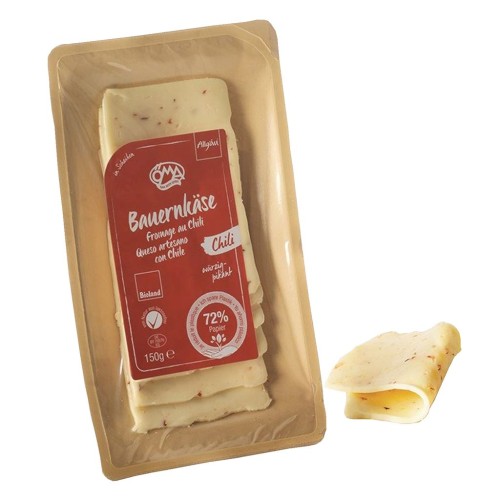 17917SER ŻÓŁTY Z CHILI PLASTRY BIO (50 % TŁUSZCZU W SUCHEJ MASIE) 150 g - OMA-1