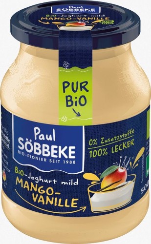 14795JOGURT KREMOWY MANGO - WANILIA (3,8 % TŁUSZCZU W MLEKU) BIO 500 g (SŁOIK) - SOBBEKE-1