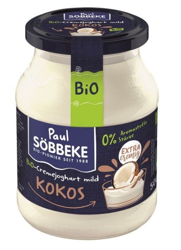 8909JOGURT KREMOWY KOKOSOWY (7,5 % TŁUSZCZU W MLEKU) BIO 500 g (SŁOIK) - SOBBEKE-1