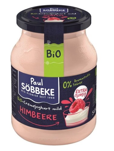 9012JOGURT KREMOWY MALINOWY (7,5 % TŁUSZCZU W MLEKU) BIO 500 g (SŁOIK) - SOBBEKE-1