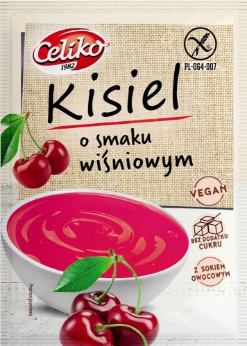 23560KISIEL O SMAKU WIŚNIOWYM BEZ DODATKU CUKRU BEZGLUTENOWY 40 g - CELIKO-1