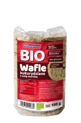 23456WAFLE KUKURYDZIANE PEŁNOZIARNISTE Z SOLĄ MORSKĄ BIO 100 g - NATURAVENA-1