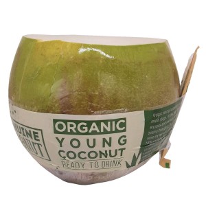 Młody kokos bio ze słomką (około 0,80 kg) - genuine coconut