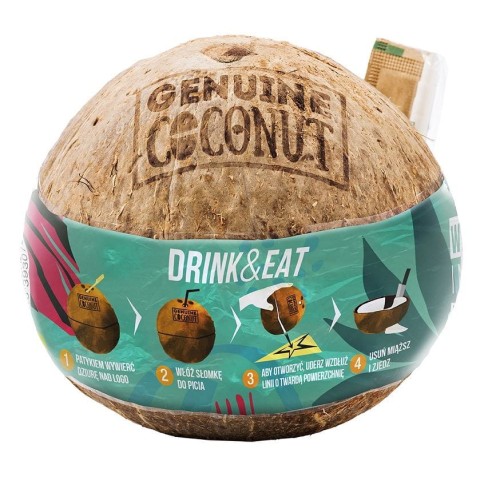 15940KOKOS BIO ZE SŁOMKĄ (około 0,75 kg) - GENUINE COCONUT-1