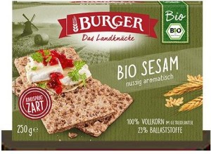 Pieczywo chrupkie żytnie razowe z sezamem bio 250 g - burger
