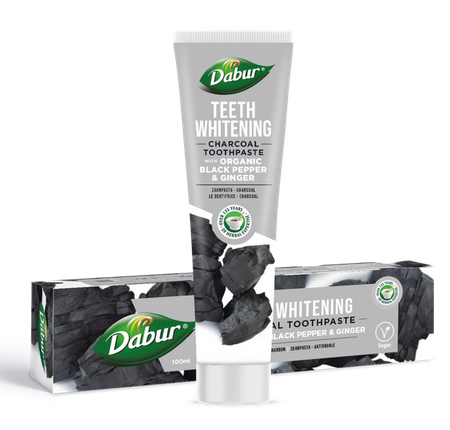 26261PASTA DO ZĘBÓW WYBIELAJĄCA WĘGLOWA Z PIEPRZEM I IMBIREM 100 ml - DABUR-1