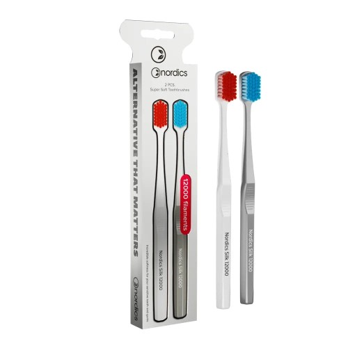 25123SZCZOTECZKA DO ZĘBÓW Z TWORZYWA PLA 12000 SUPER MIĘKKA 2 SZT - NORDICS-1