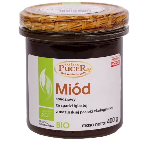 20047MIÓD SPADZIOWY ZE SPADZI IGLASTEJ BIO 400 g - PASIEKA PUCER-1