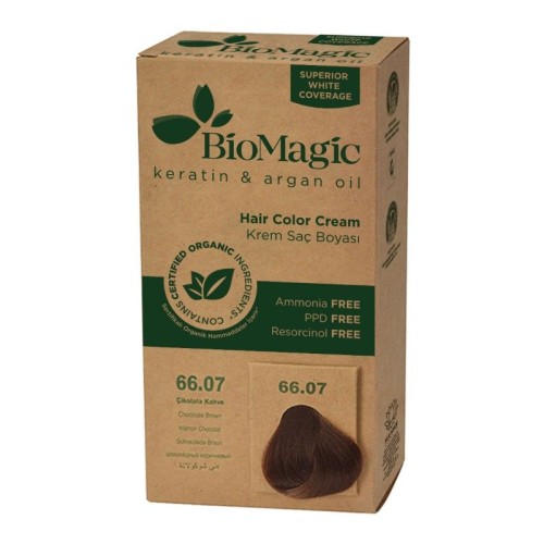 19863FARBA DO WŁOSÓW CZEKOLADOWY BRĄZ (66.07) 250 g - BIOMAGIC-1