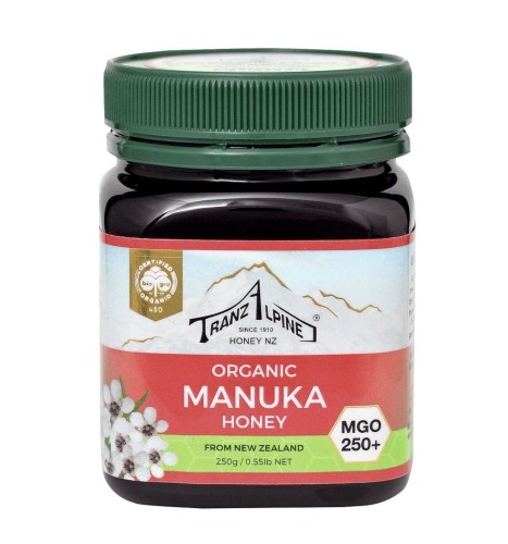 8757MIÓD MANUKA MGO 250+ BIO 250 g - TRANZALPINE-1