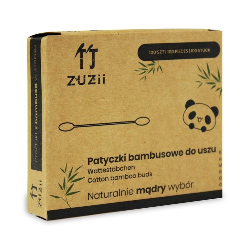 14243PATYCZKI HIGIENICZNE BAMBUSOWE Z BAWEŁNĄ 100 szt. - ZUZII-1
