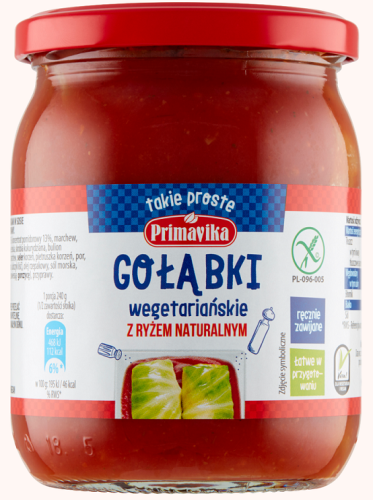22621GOŁĄBKI Z RYŻEM I PIECZARKAMI W SOSIE POMIDOROWYM BEZGLUTENOWE 480 g - PRIMAVIKA-1