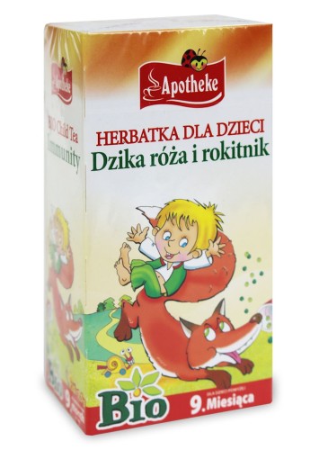 14575HERBATKA DLA DZIECI - DZIKA RÓŻA I ROKITNIK PO 9 MIESIĄCU BIO (20 x 1,5 g) 30 g - APOTHEKE-1