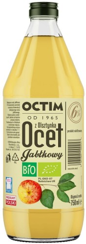 25068OCET JABŁKOWY 6 %  NIEFILTROWANY BIO 750 ml - OCTIM-1