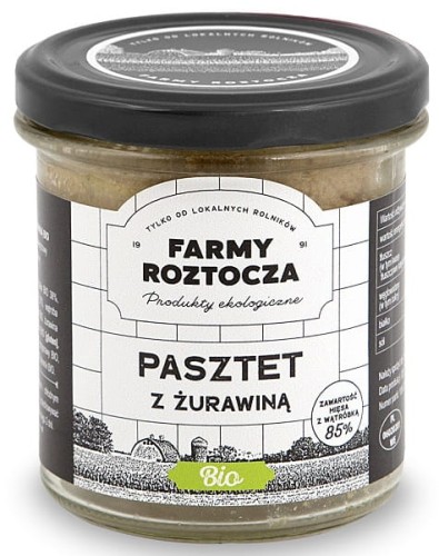 18302PASZTET DROBIOWO - WIEPRZOWY Z ŻURAWINĄ BIO 180 g (SŁOIK) - FARMY ROZTOCZA-1