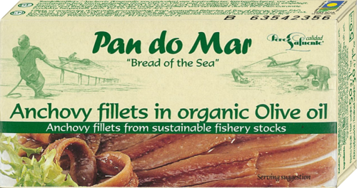 11990ANCHOIS (SARDELE) FILETY W BIO OLIWIE Z OLIWEK EXTRA VIRGIN 50 g (30 g) - PAN DO MAR-1
