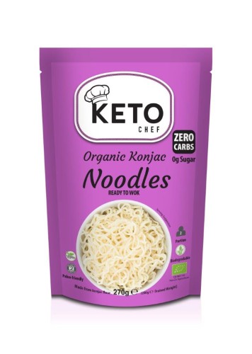 26367MAKARON (KONJAC) TYPU NOODLE GOTOWY NA WOKA BEZGLUTENOWY BIO 270 g (200 g) - KETO CHEF (BETTER THAN FOODS)-1