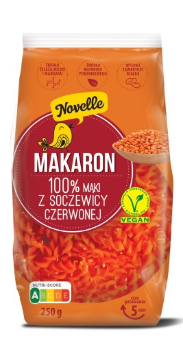 26238MAKARON PROTEINOWY (Z SOCZEWICY CZERWONEJ) ŚWIDERKI 250 g - NOVELLE-1
