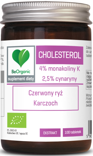 21695TABLETKI NA PRAWIDŁOWY POZIOM CHOLESTEROLU (CZERWONY RYŻ, KARCZOCH) BIO 100 szt. - BE ORGANIC-1