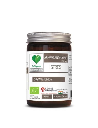 16498ASHWAGANDHA EKSTRAKT BIO (200 mg) 50 KAPSUŁEK - BE ORGANIC-1
