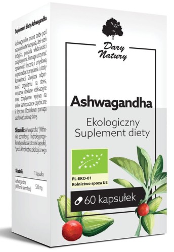 12123ASHWAGANDHA BIO (520 mg) 60 KAPSUŁEK - DARY NATURY-1