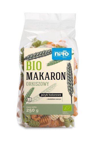 9717MAKARON (ORKISZOWY KOLOROWY) JEŻYKI BIO 250 g - NIRO-1